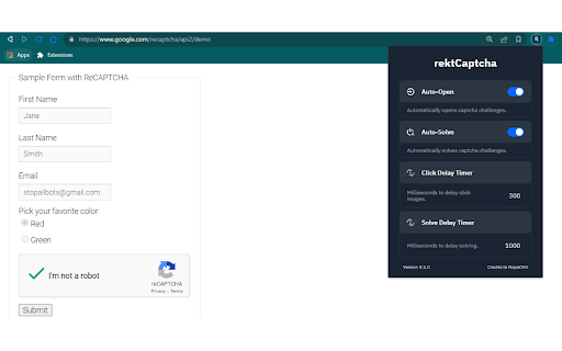 rektCaptcha: reCaptcha Solver  from Chrome web store to be run with OffiDocs Chromium online