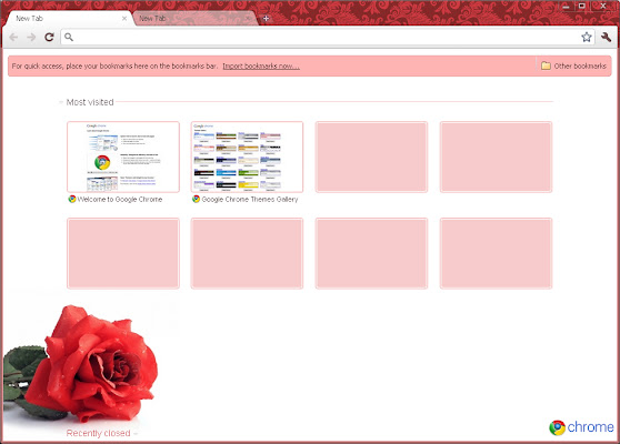 来自 Chrome 网上商店的 Relaxed Rose Theme 将与 OffiDocs Chromium 在线一起运行