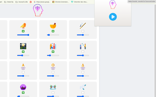 Relax Sounds : sounds for focus and relax  from Chrome web store to be run with OffiDocs Chromium online