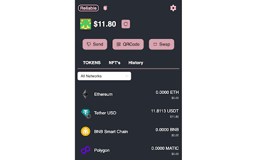 Reliable Wallet  from Chrome web store to be run with OffiDocs Chromium online
