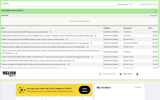 Relish Lunch Browser  from Chrome web store to be run with OffiDocs Chromium online