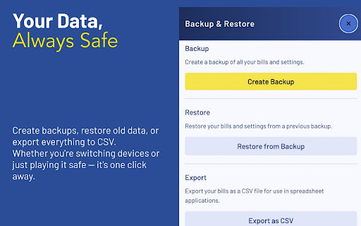 RememberBill  from Chrome web store to be run with OffiDocs Chromium online