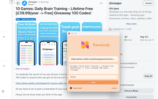Reminde  from Chrome web store to be run with OffiDocs Chromium online