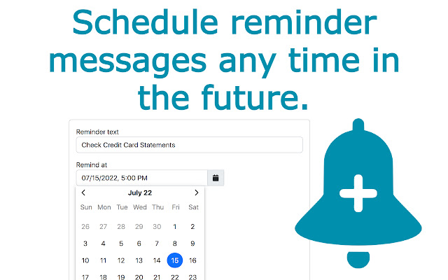 Reminders Plus  from Chrome web store to be run with OffiDocs Chromium online