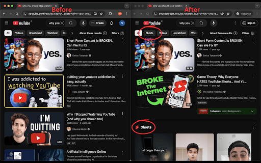 Remove All Short Form Video Content  from Chrome web store to be run with OffiDocs Chromium online