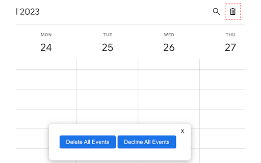 Remove all your Google Calendar Events  from Chrome web store to be run with OffiDocs Chromium online