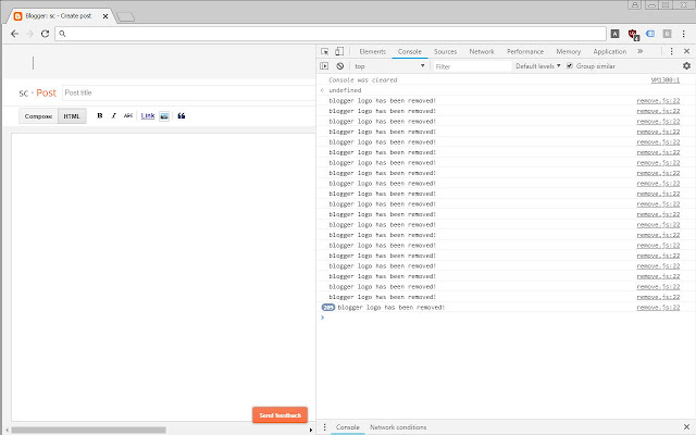 Remove Blogger Logo  from Chrome web store to be run with OffiDocs Chromium online