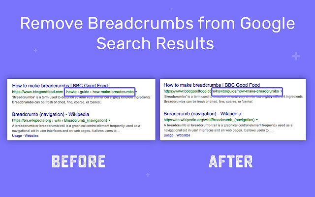 Remove Breadcrumbs  from Chrome web store to be run with OffiDocs Chromium online