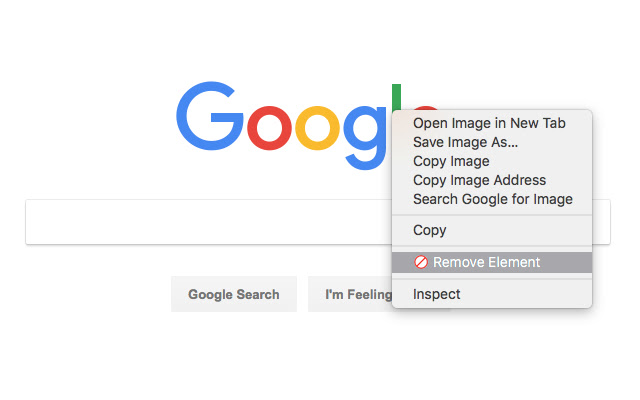Remove Element  from Chrome web store to be run with OffiDocs Chromium online
