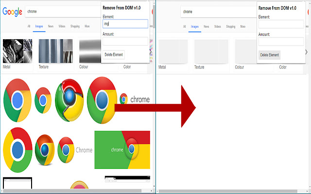 Remove Element From Dom  from Chrome web store to be run with OffiDocs Chromium online