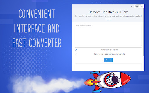 Remove Line Breaks in Text  from Chrome web store to be run with OffiDocs Chromium online