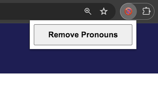Remove Pronouns  from Chrome web store to be run with OffiDocs Chromium online