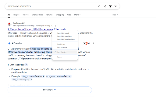 Remove Tracking from URLs  from Chrome web store to be run with OffiDocs Chromium online