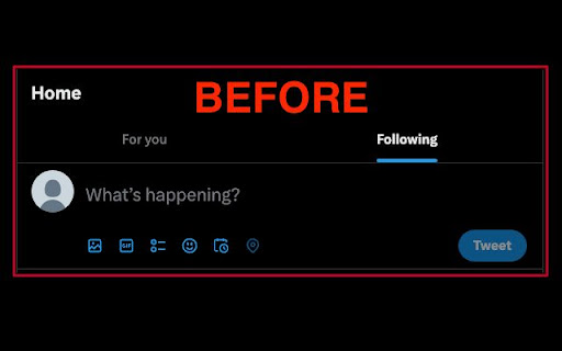 Remove Twitter For You  from Chrome web store to be run with OffiDocs Chromium online