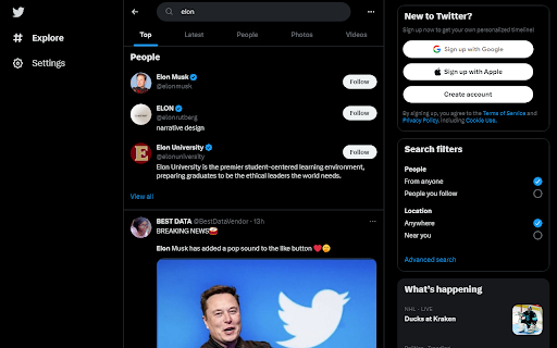 Remove Verified Tweets  from Chrome web store to be run with OffiDocs Chromium online