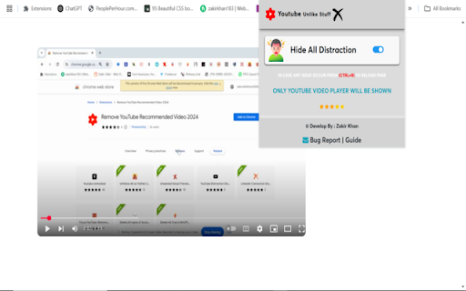 Remove YouTube Recommended Videos  from Chrome web store to be run with OffiDocs Chromium online