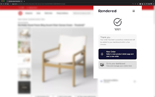 Rendered Order Extension  from Chrome web store to be run with OffiDocs Chromium online