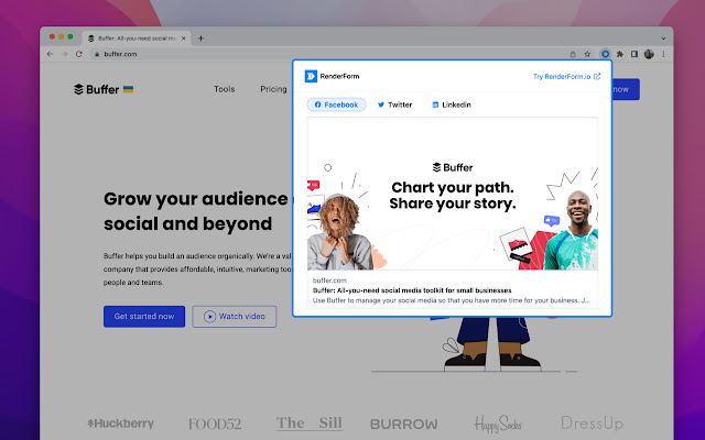 RenderForm: Social Link Previewer  from Chrome web store to be run with OffiDocs Chromium online