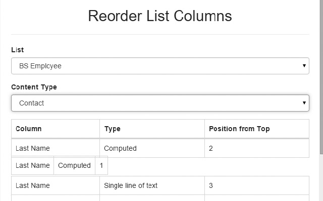 Reorder List/Library Columns  from Chrome web store to be run with OffiDocs Chromium online