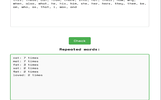RepeatCheck.io  from Chrome web store to be run with OffiDocs Chromium online