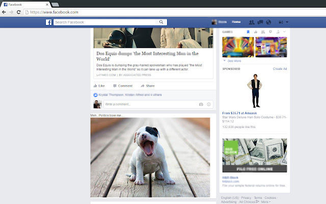 Replace Politics with this puppy  from Chrome web store to be run with OffiDocs Chromium online
