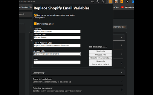 Replace Shopify Email Variables  from Chrome web store to be run with OffiDocs Chromium online