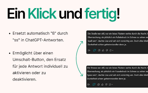 Replace ß with ss  from Chrome web store to be run with OffiDocs Chromium online