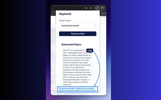 ReplierAI  from Chrome web store to be run with OffiDocs Chromium online