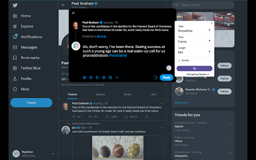 Replizen  from Chrome web store to be run with OffiDocs Chromium online