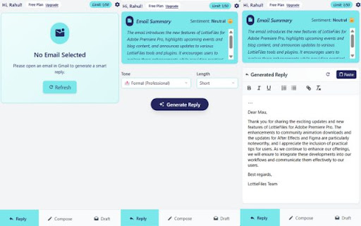 Replybox  from Chrome web store to be run with OffiDocs Chromium online