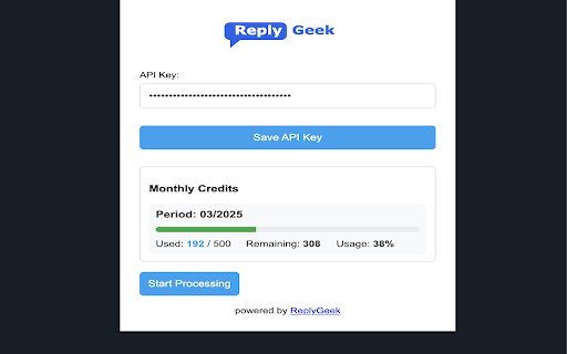 ReplyGeek AI Powered Social Media Engagement  from Chrome web store to be run with OffiDocs Chromium online