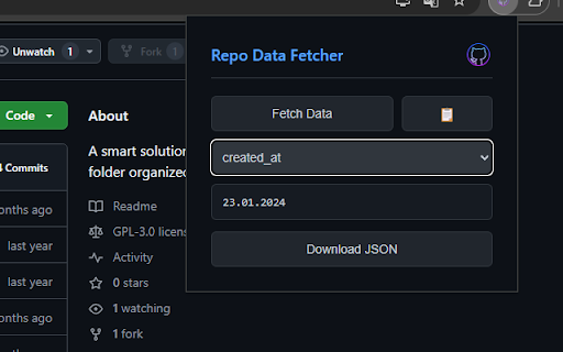 Repo Data Fetcher  from Chrome web store to be run with OffiDocs Chromium online