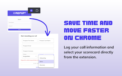 RepUp.AI  from Chrome web store to be run with OffiDocs Chromium online