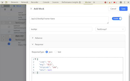 Request Mock Tool  from Chrome web store to be run with OffiDocs Chromium online