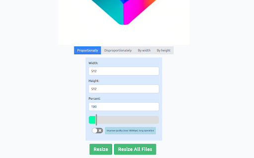 Resize Image Online  from Chrome web store to be run with OffiDocs Chromium online