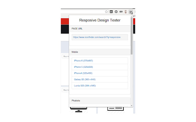 Responsive design tester  from Chrome web store to be run with OffiDocs Chromium online