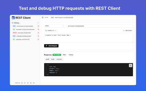 REST Client  from Chrome web store to be run with OffiDocs Chromium online