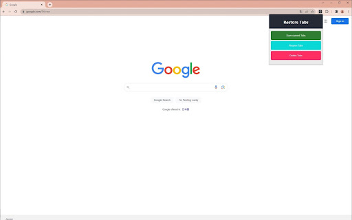 Restore Tabs Save, Delete, Restore tabs  from Chrome web store to be run with OffiDocs Chromium online
