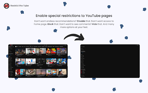 Restrict The Tube: Fight back against YouTube addiction  from Chrome web store to be run with OffiDocs Chromium online