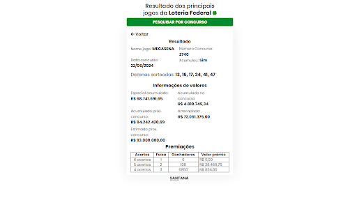 Resultados de Jogos da Loteria  from Chrome web store to be run with OffiDocs Chromium online