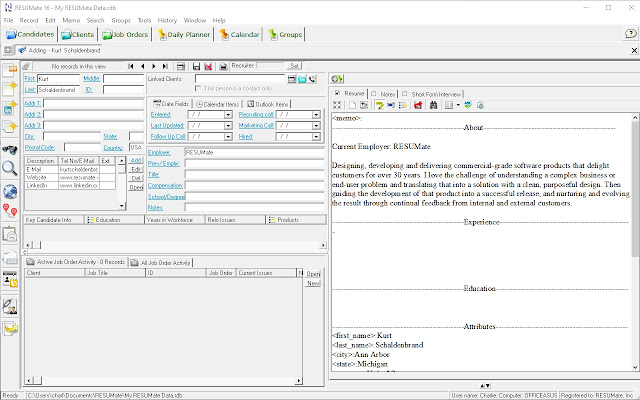 RESUMate Web Profile Tool  from Chrome web store to be run with OffiDocs Chromium online