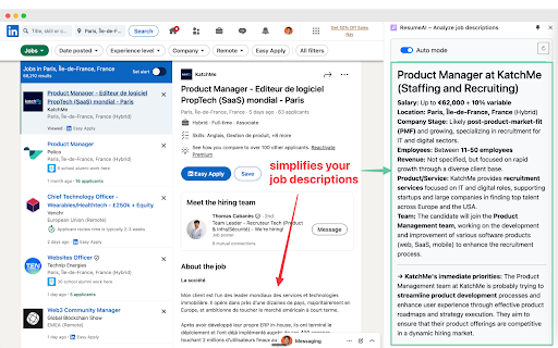 ResumeAI™ – Analyze job descriptions  from Chrome web store to be run with OffiDocs Chromium online