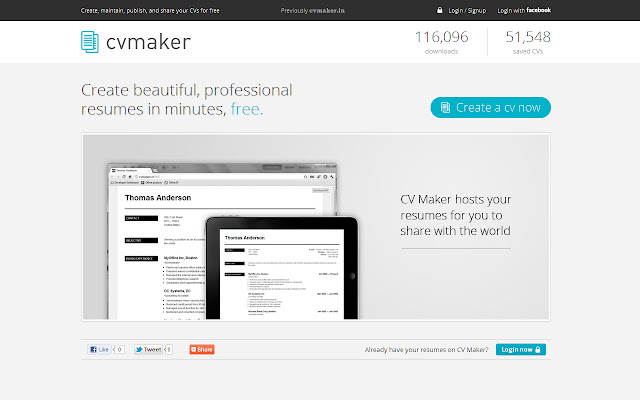 Resume (CV) Maker  from Chrome web store to be run with OffiDocs Chromium online