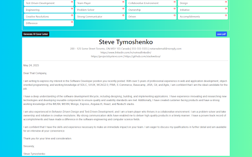 Resume Hub  from Chrome web store to be run with OffiDocs Chromium online