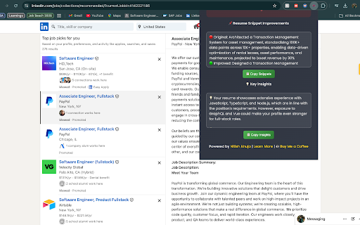 Resume Matcher  from Chrome web store to be run with OffiDocs Chromium online
