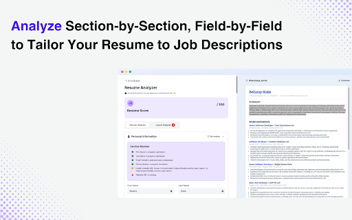 ResumeUp.AI AI Resume Builder, LinkedIn Profile Optimizer  Job Tracker  from Chrome web store to be run with OffiDocs Chromium online