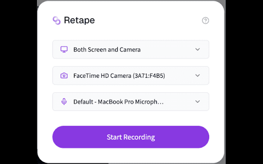 Retape Screen Recorder  from Chrome web store to be run with OffiDocs Chromium online