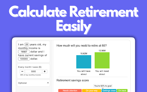 Retirement Withdrawal Calculator  from Chrome web store to be run with OffiDocs Chromium online