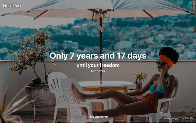 RetireTab Retirement Countdown New Tab Page  from Chrome web store to be run with OffiDocs Chromium online