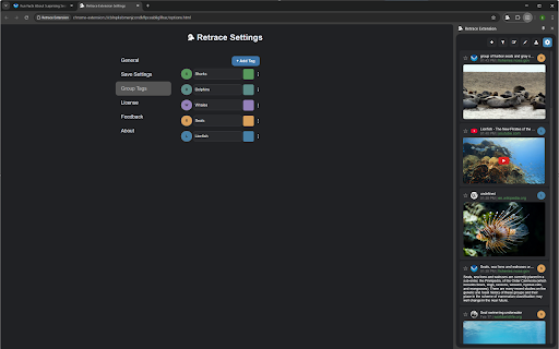 Retrace Extension  from Chrome web store to be run with OffiDocs Chromium online